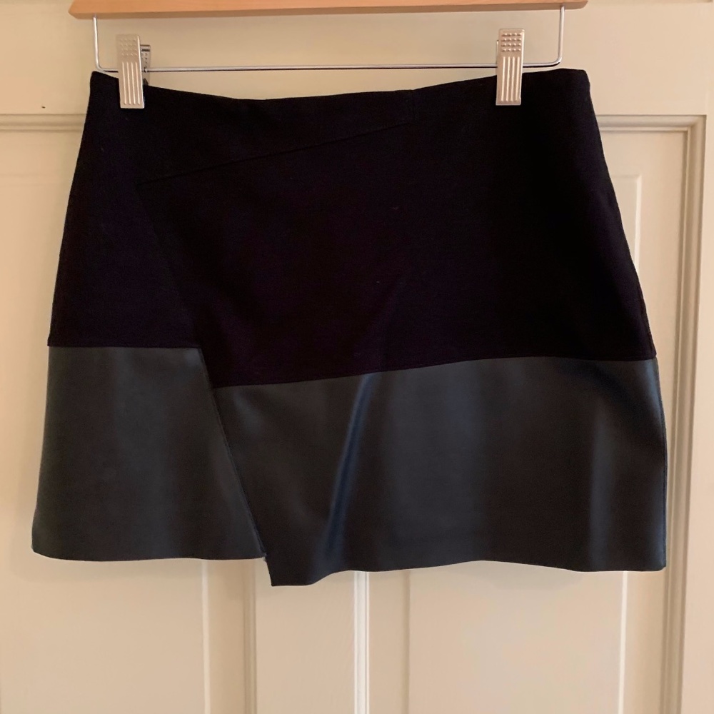 Assymetrical Black Skirt with Faux Letter Bottom